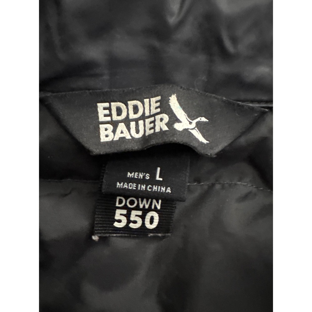 Eddie Bauer Mens 550 Down Vest Black Puffer Sleeveless Jacket Size Large - Picture 4 of 6